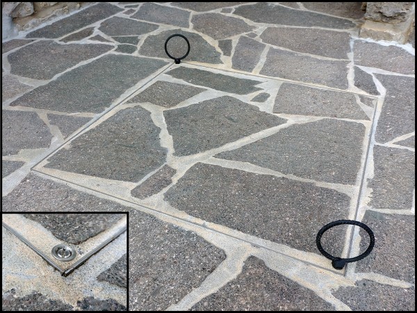 OLJNI JAŠEK - POKROV z dnom in jekleno armaturo 300 X 300 X 100mm INOX