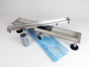 Canalina di scarico per doccia per installazione in CERAMICA, dimensioni: 1000(l) x 70(w) x 70(h) mm INOX