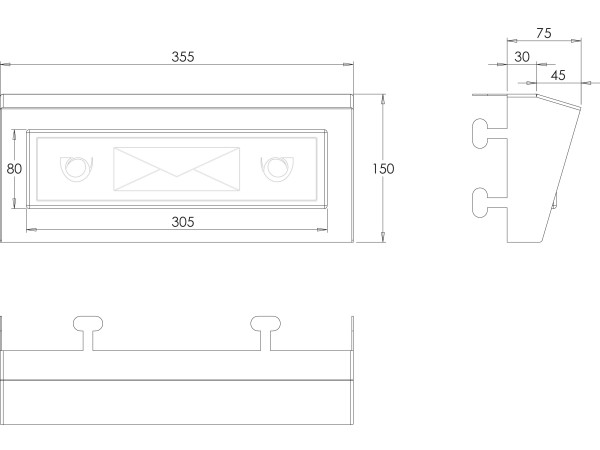 Prednji dio zidnog ugradbenog sandučića INOKS
